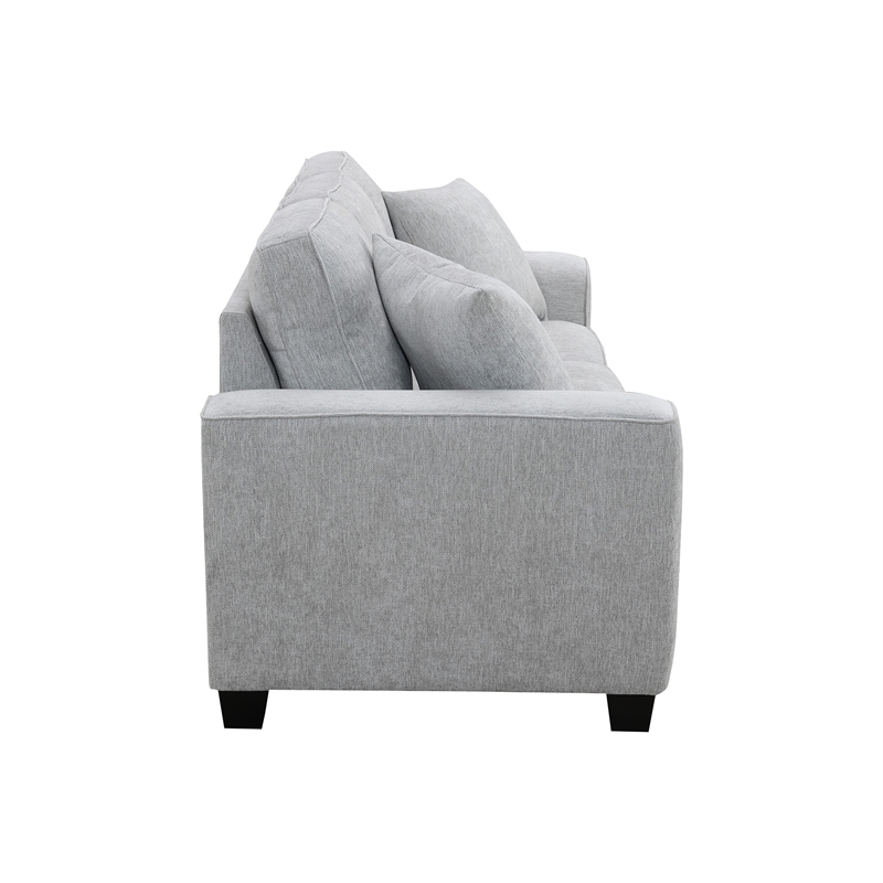 Intercon Ashbury Sofa with 2 Pillows in TUP Soft Gray Chenille