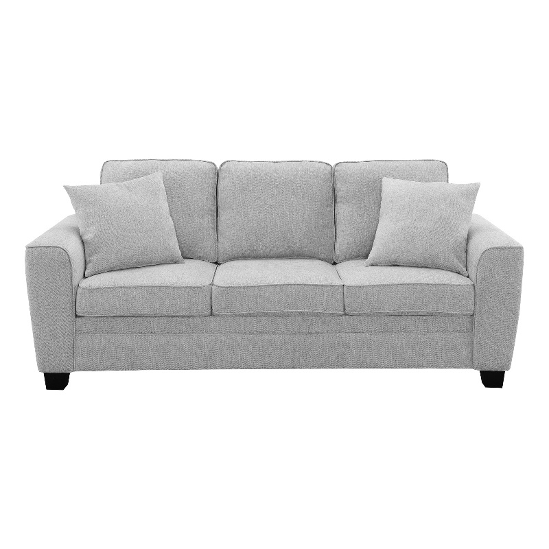 Intercon Ashbury Sofa with 2 Pillows in TUP Soft Gray Chenille
