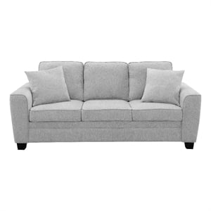 Intercon Ashbury Sofa with 2 Pillows in TUP Soft Gray Chenille