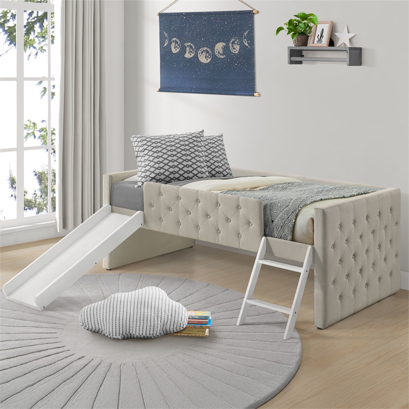 Intercon Addyson Twin Loft Bed in Zion Fog