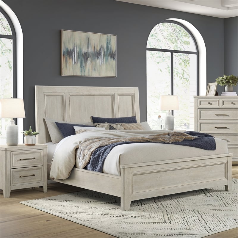 Intercon Carlson King Bed in Washed Linen