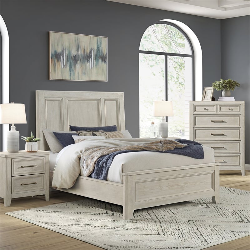 Intercon Carlson Queen Bed in Washed Linen