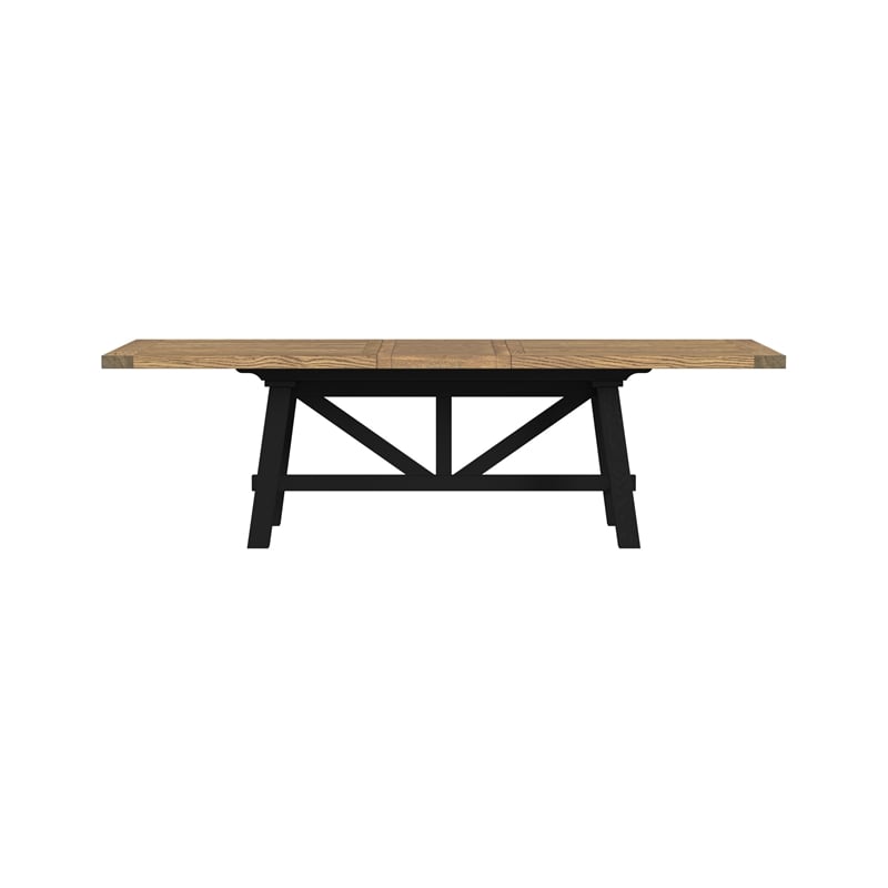 Intercon Hendricks Trestle Table in Rustic Wheat and Raven
