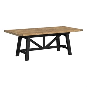 Intercon Hendricks Trestle Table in Rustic Wheat and Raven