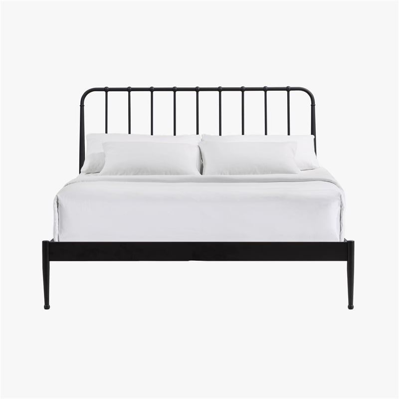 Intercon Farmhouse Queen Metal Bed in Matte Black