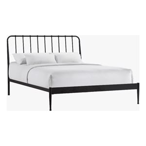 Intercon Farmhouse Queen Metal Bed in Matte Black