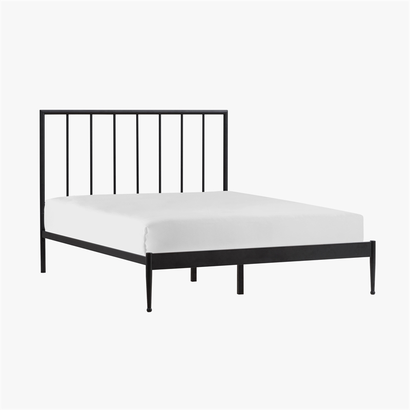 Intercon Modern Queen Metal Bed in Matte Black