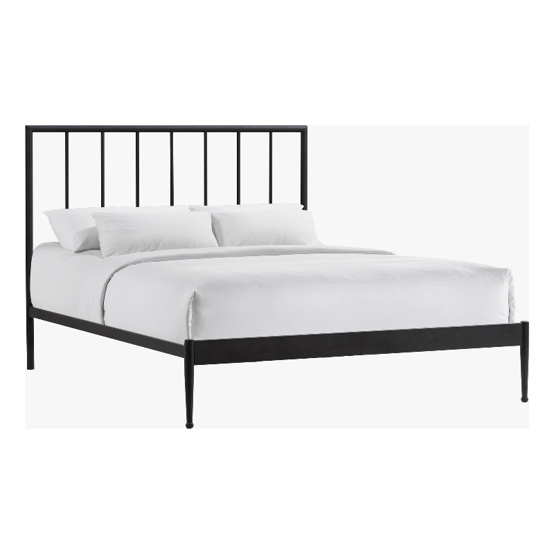Intercon Modern Queen Metal Bed in Matte Black