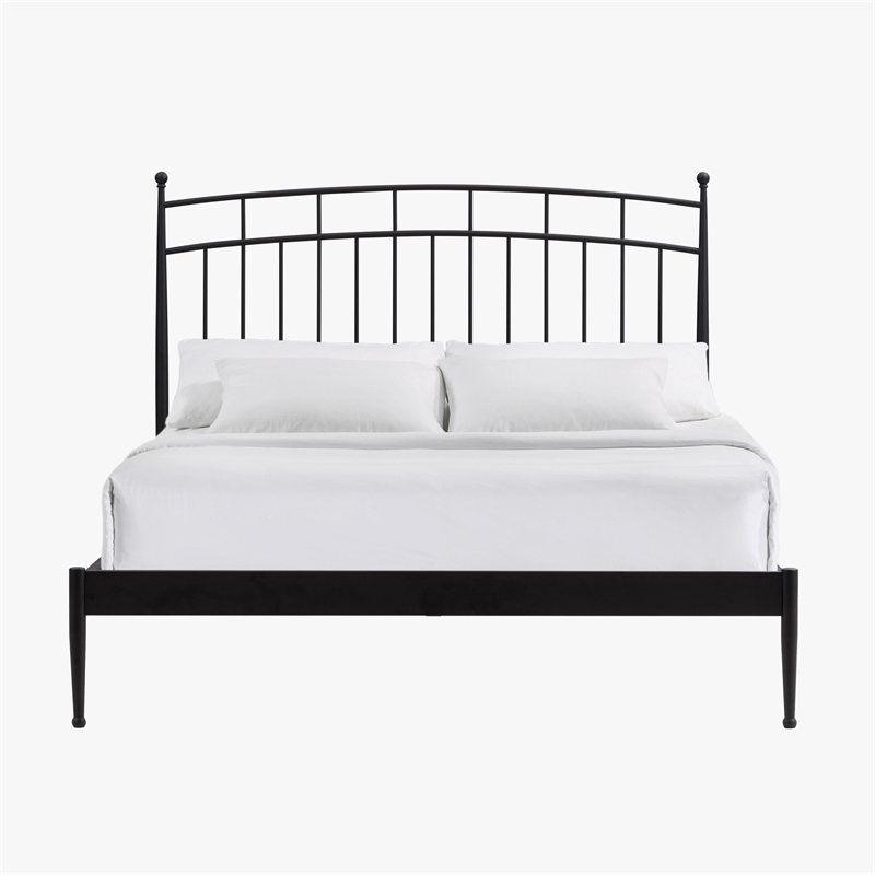 Intercon Traditional Queen Metal Bed in Matte Black
