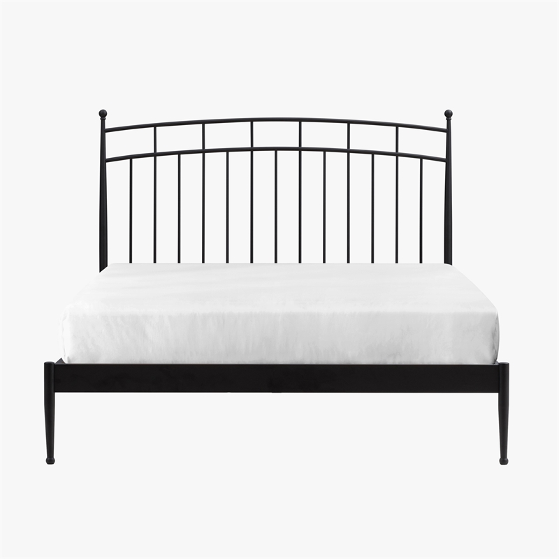 Intercon Traditional Queen Metal Bed in Matte Black