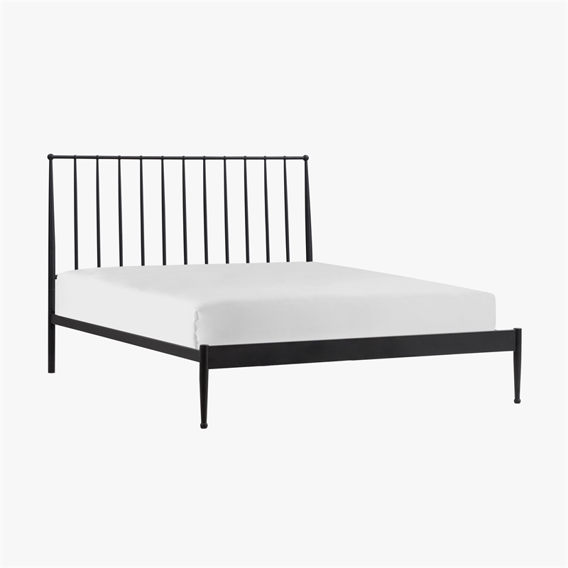 Intercon Transitional Queen Metal Bed in Matte Black