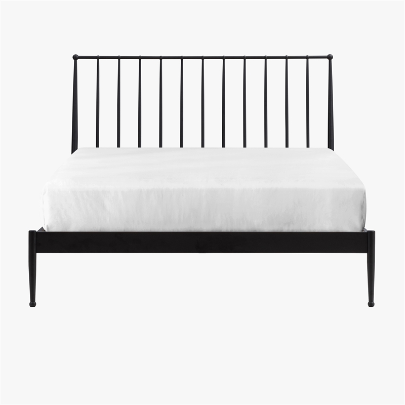 Intercon Transitional Queen Metal Bed in Matte Black