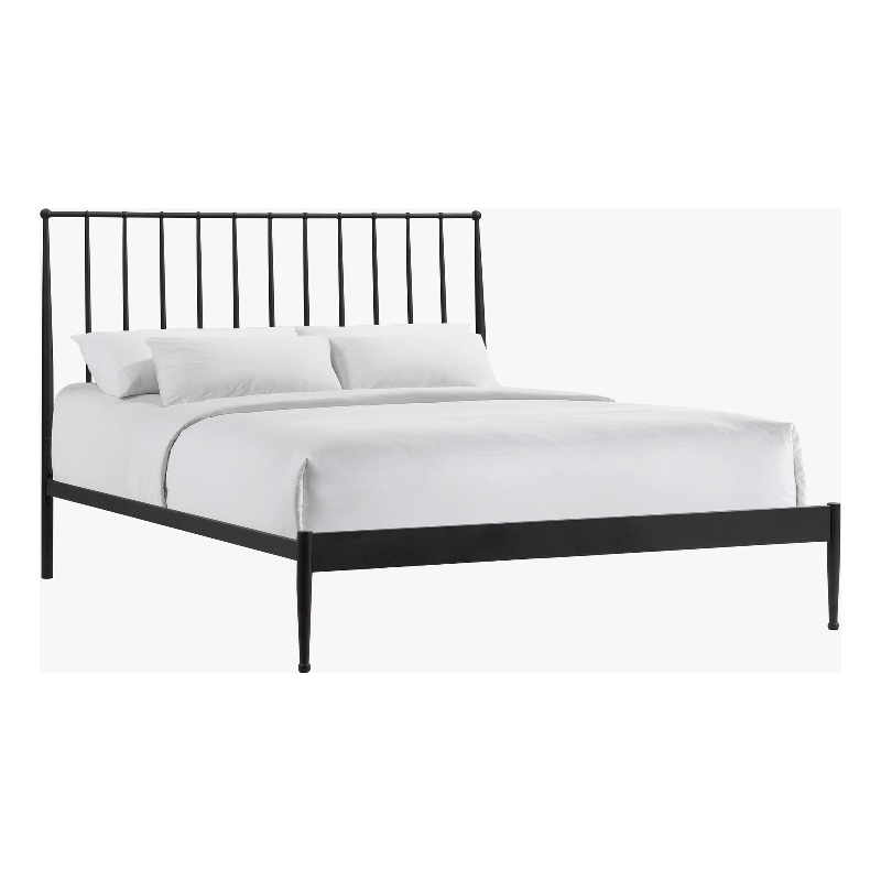Intercon Transitional Queen Metal Bed in Matte Black