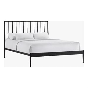 Intercon Transitional Queen Metal Bed in Matte Black