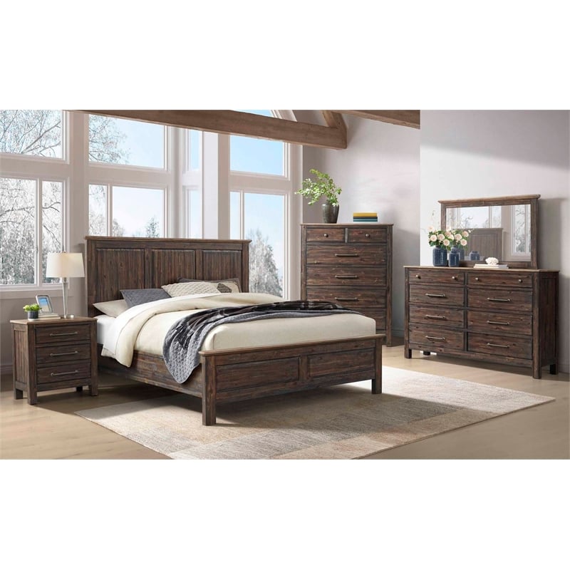 Intercon Transitions King Standard Bed in Driftwood and Sable