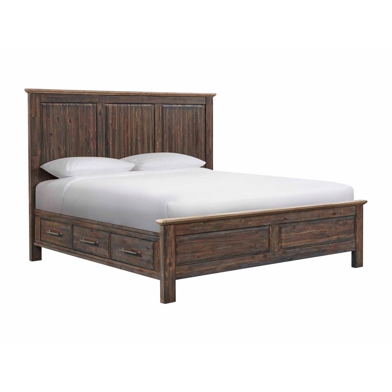 Intercon Transitions King Storage Bed in Driftwood and Sable