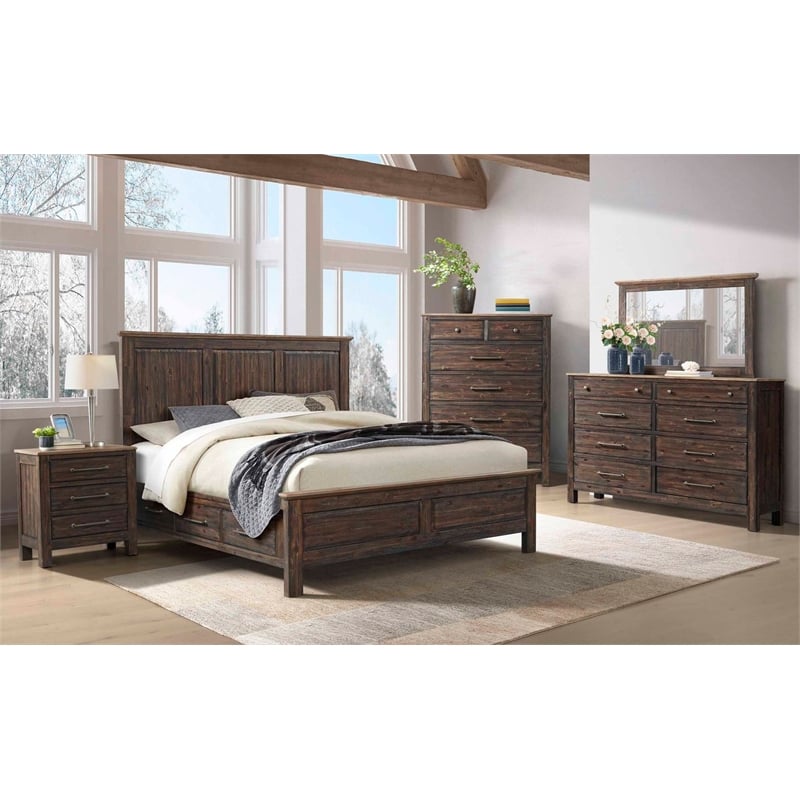 Intercon Transitions King Storage Bed in Driftwood and Sable