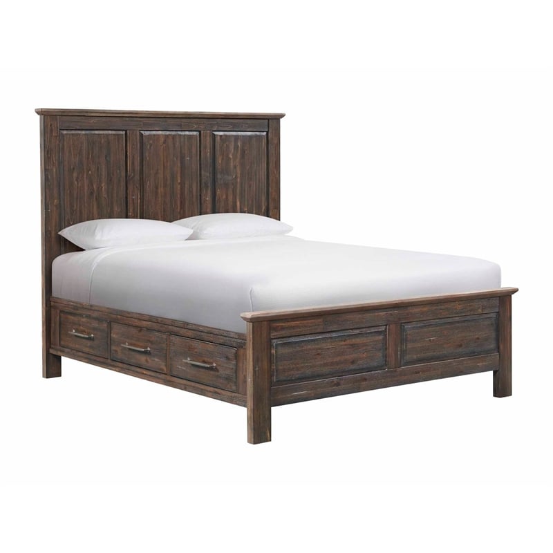 Intercon Transitions Queen Storage Bed in Driftwood and Sable