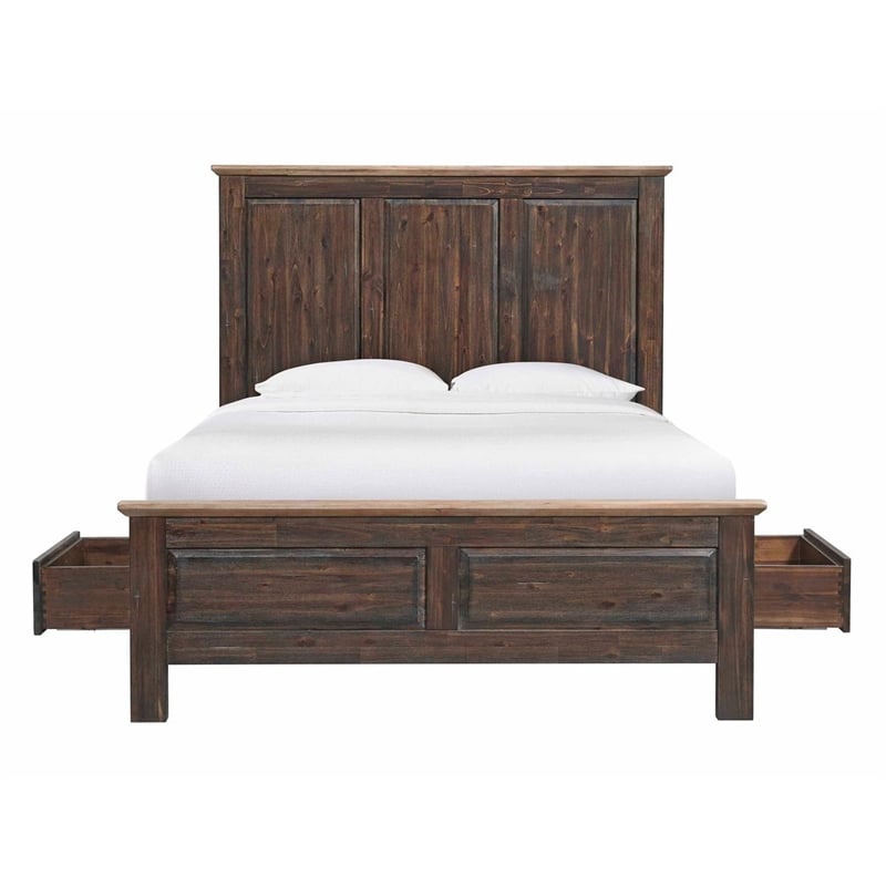 Intercon Transitions Queen Storage Bed in Driftwood and Sable