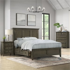 Intercon San Mateo Queen Storage Bed in Gray