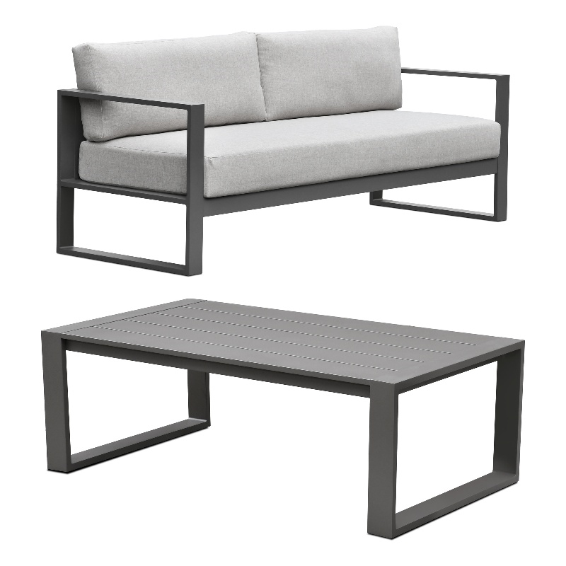 Intercon Navarro Sofa and Coffee Table in Mocha
