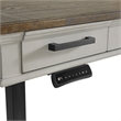 Intercon Drake Lift Desk in Rustic Gray and French Oak