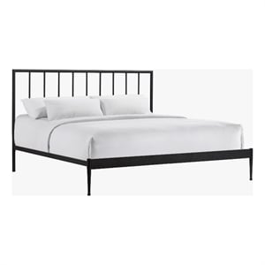 Intercon Modern King Metal Bed in Matte Black