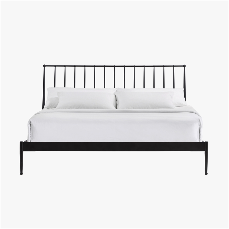 Intercon Transitional King Metal Bed in Matte Black