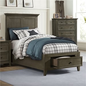 Intercon San Mateo Youth Twin Storage Bed in Gray