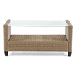 Muse & Lounge Co. Fields Outdoor Patio Coffee Table in Natural Wicker / Rattan