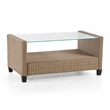 Muse & Lounge Co. Fields Outdoor Patio Coffee Table in Natural Wicker / Rattan