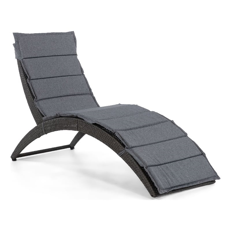 Muse & Lounge Co. Fields Outdoor Chaise Lounge in Gray PE Wicker / Rattan