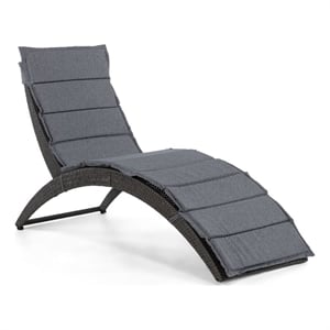 Muse & Lounge Co. Fields Outdoor Chaise Lounge in Gray PE Wicker / Rattan