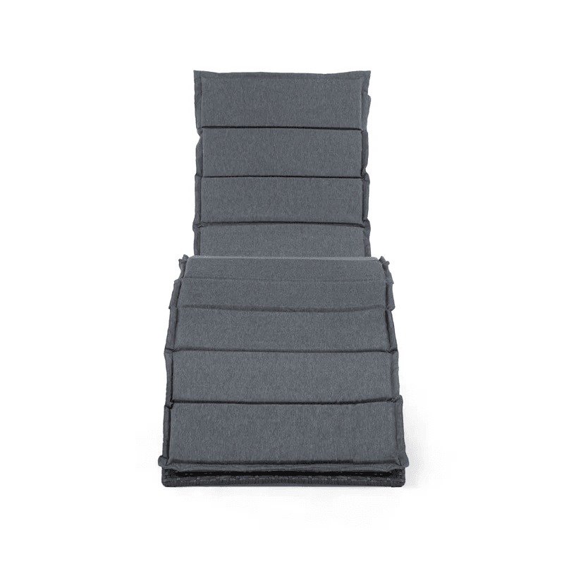 Muse & Lounge Co. Fields Outdoor Chaise Lounge in Gray PE Wicker / Rattan