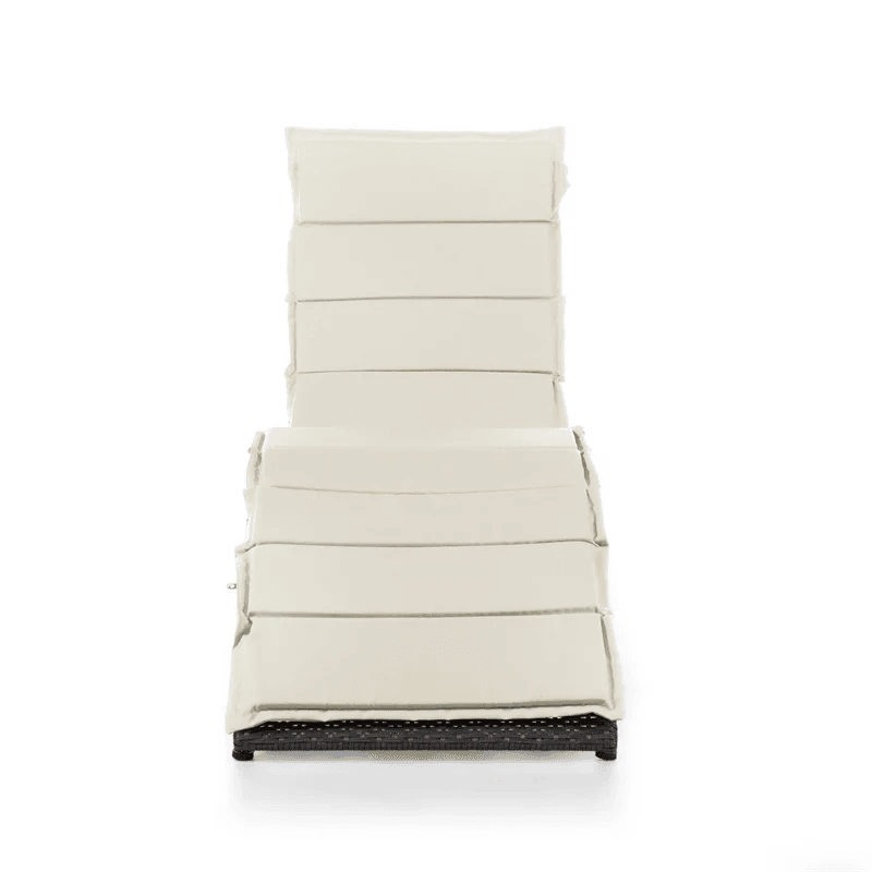 Muse & Lounge Co. Fields Outdoor Chaise Lounge in White PE Wicker / Rattan