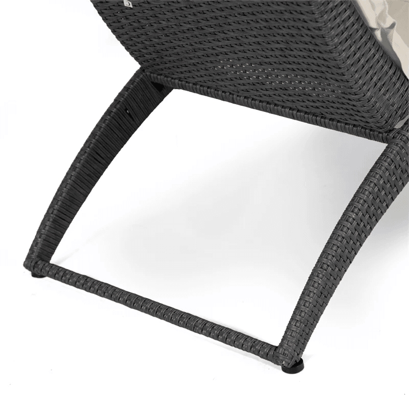 Muse & Lounge Co. Fields Outdoor Chaise Lounge in White PE Wicker / Rattan