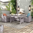 Muse & Lounge Co. Menga 3-Piece Patio PE Wicker/Rattan Conversation Set in Gray
