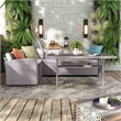 Muse & Lounge Co. Menga 3-Piece Patio PE Wicker/Rattan Conversation Set in Gray