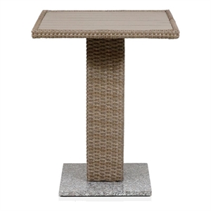 Muse & Lounge Co. Makan Outdoor Patio PE Wicker / Rattan Bistro Table in Natural