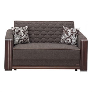 Beyan Signature Oregon 64&quot Fabric Pull Out Sleeper Loveseat in Brown