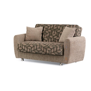 Beyan Signature Chestnut 61&quot Chenille Convertible Sleeper Loveseat in Brown