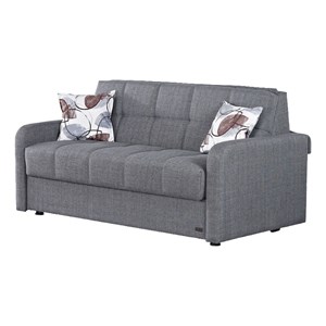 Beyan Signature Stella 69&quot Fabric Pull Out Sleeper Sofa in Gray