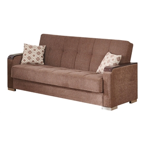 Beyan Signature Frankfurt 89&quot Chenille Convertible Sleeper Sofa in Brown