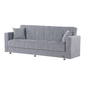 Beyan Signature Niagara 88&quot Chenille Convertible Sleeper Sofa in Gray