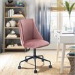 Homycasa Cian Swivel Seat Modern Velvet Upholstered Task Chair in Rose Pink