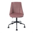 Homycasa Cian Swivel Seat Modern Velvet Upholstered Task Chair in Rose Pink