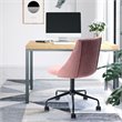 Homycasa Cian Swivel Seat Modern Velvet Upholstered Task Chair in Rose Pink