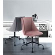 Homycasa Cian Swivel Seat Modern Velvet Upholstered Task Chair in Rose Pink