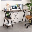 Homycasa Maddie Modern Engineered Wood Computer Desk with Shelves in Brown