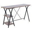 Homycasa Maddie Modern Engineered Wood Computer Desk with Shelves in Brown